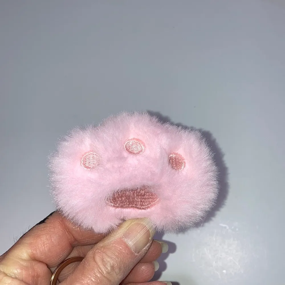 Pink Fluffy Paw Keychain - Image 4