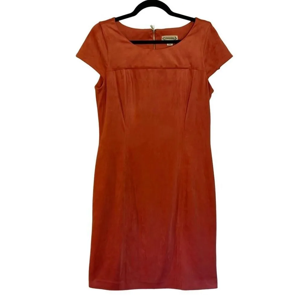 Nanette Lepore faux suede coral sheath dress 10 - Image 10