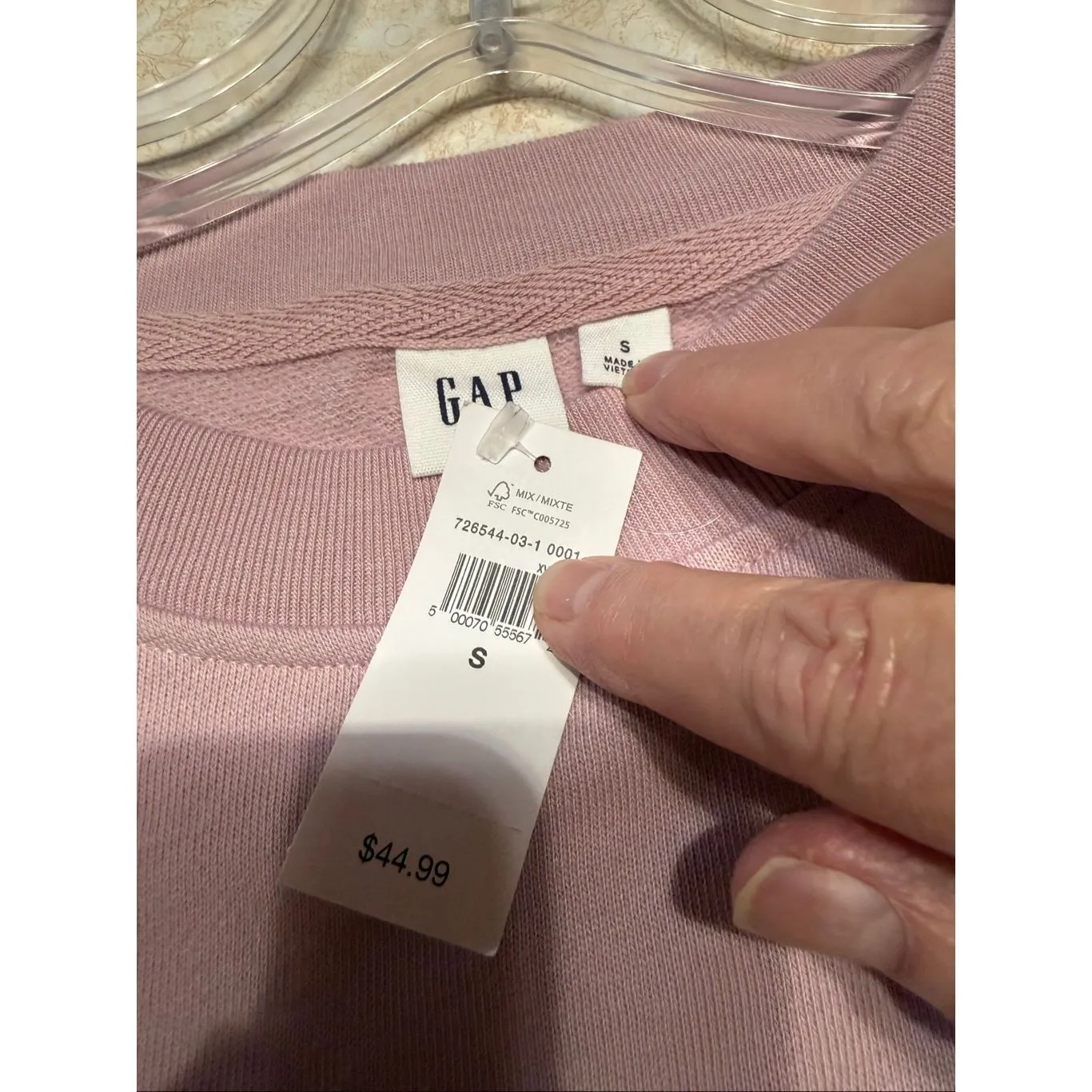 Gap Womans Oversized Sweatshirt Dusty Rose Sz S NWT - Image 3