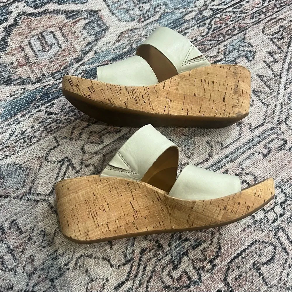 Korks Leather and Cork Wedge Sandal Tan Neutral Size 40.5 Women’s 9 Shoes - Image 5