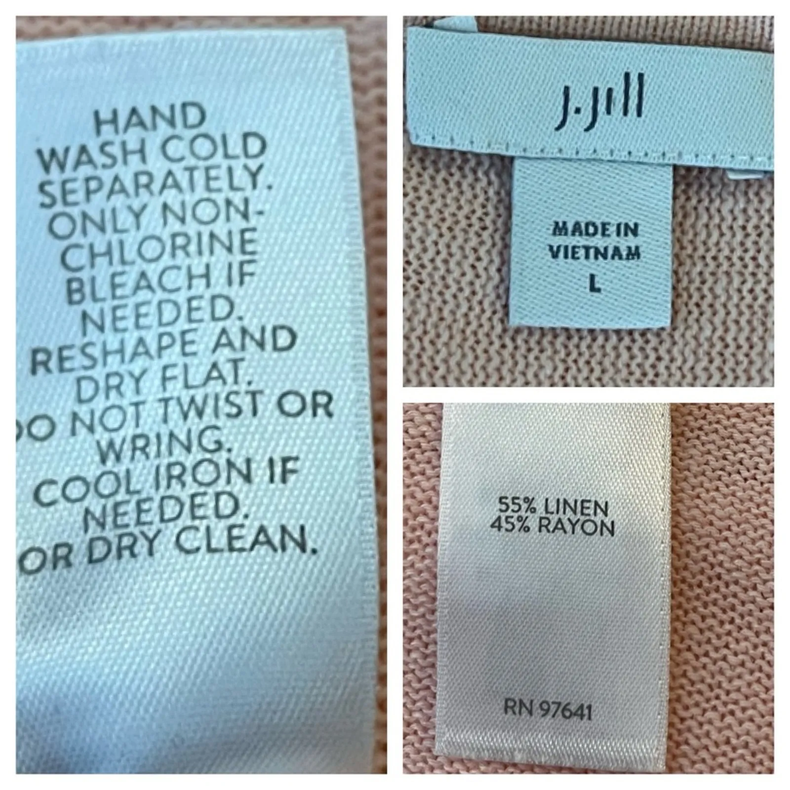 J.Jill Linen Blend Tunic Top Frayed Hem Sleeveless Pink Women’s Size Large Size M - Image 9