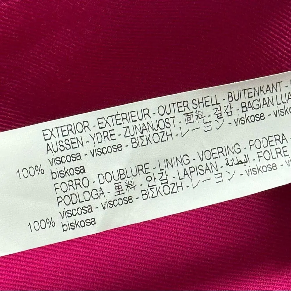 Zara Fuchsia Pink Double Breasted Lightweight Oversized Blazer Women’s Size XS - Image 10