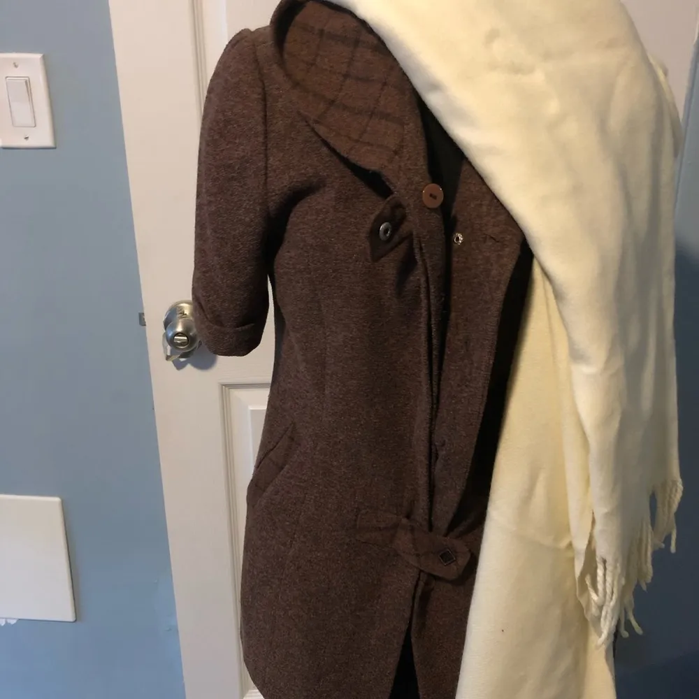 Vintage brown short sleeve snap front 70s style Size 4 - Image 6