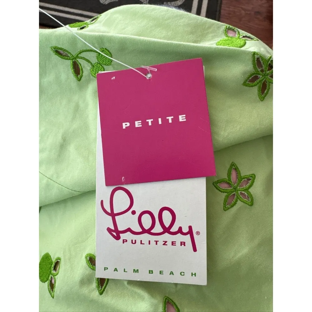 LILLY PULITZER Pistachio Paris Sorbet GreenFloral Cotton Skirt Lined New 14P GH - Image 3