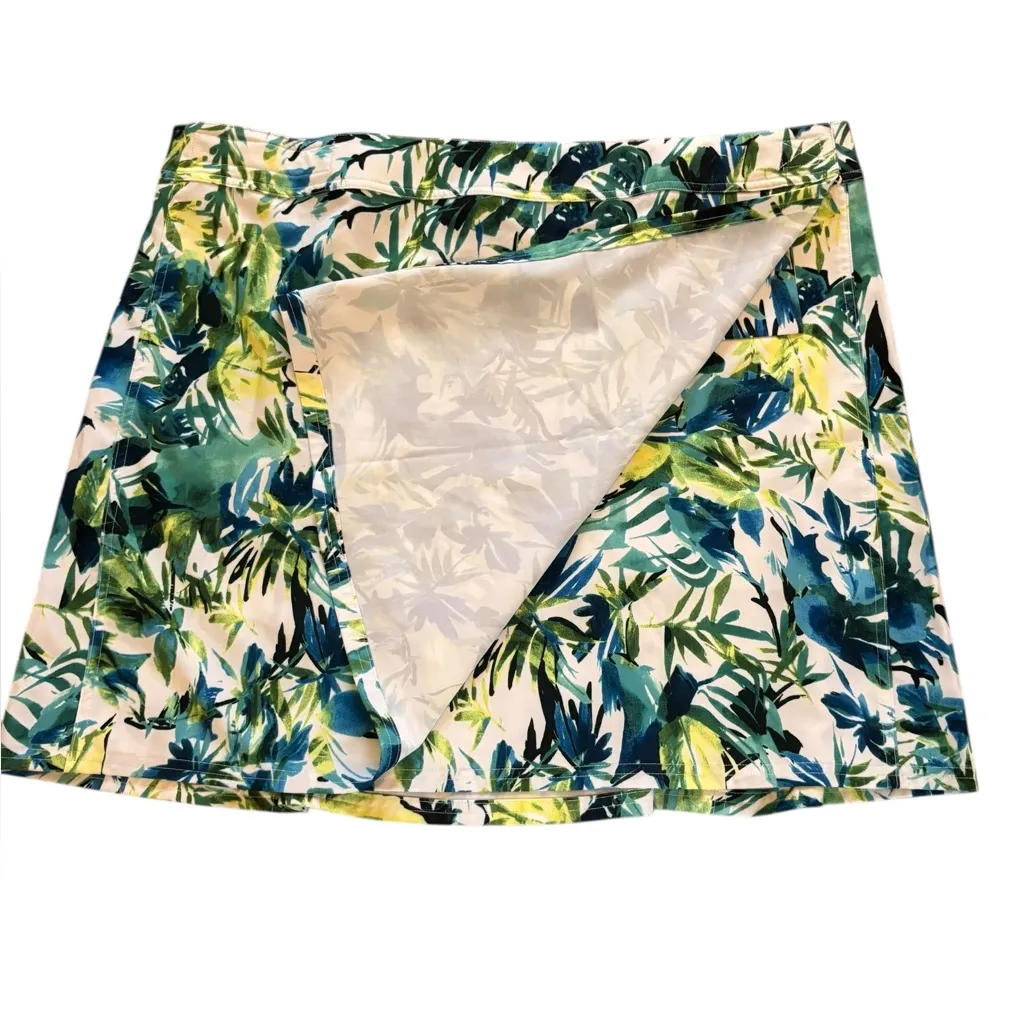 Rip Skirt Hawaii Beach Wrap Skirt Tropical Floral Womens Size 2XL Green - Image 3