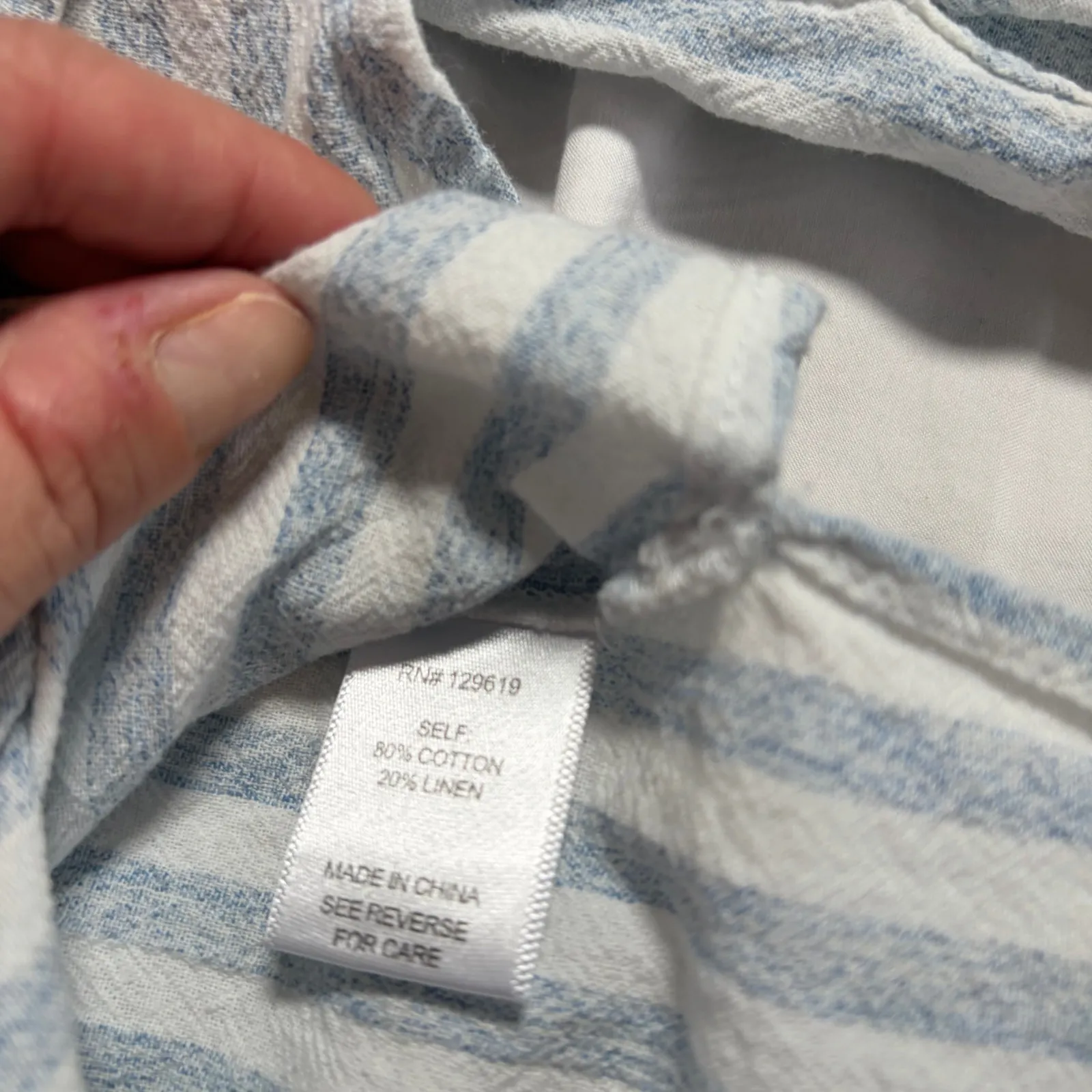 Allie Rose  womens cotton linen blend stripe oversize high-low button down Size S - Image 4