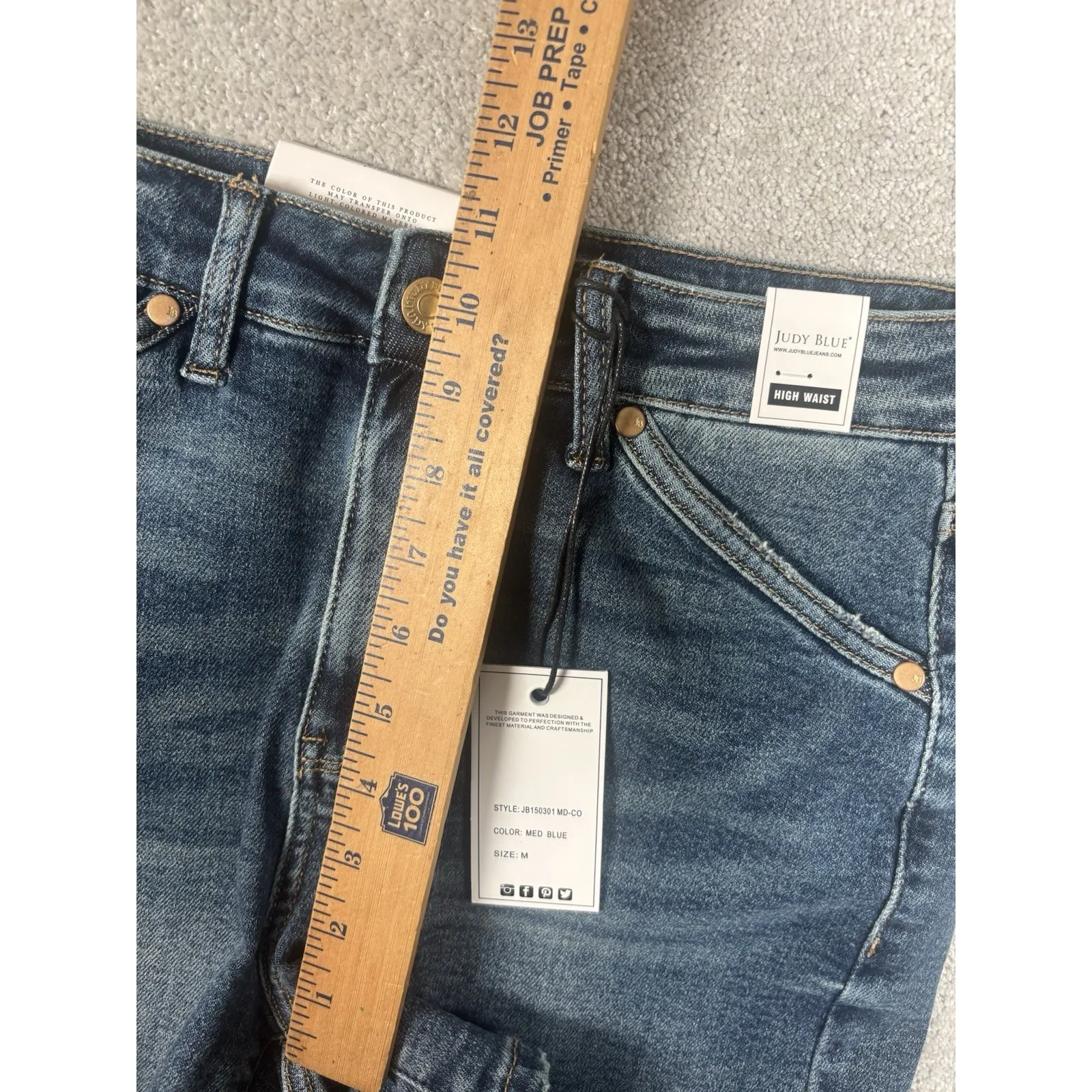 Judy‎ Blue NWT Shorts High Rise Midi Length Dark Wash Medium - Image 7