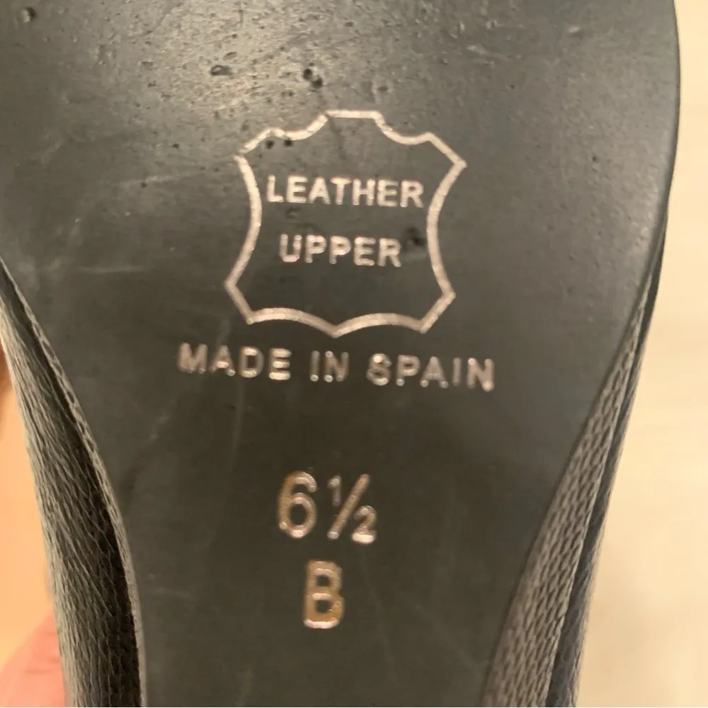 French Sole FS/NY Woman’s Scalloped Terrazzo 2 Navy Leather Wedge Shoe S… Blue Size 6.5 - Image 11