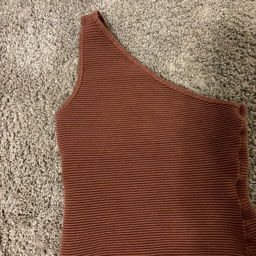 Abercrombie Brown One Shoulder Ribbed Bodysuit - Image 4