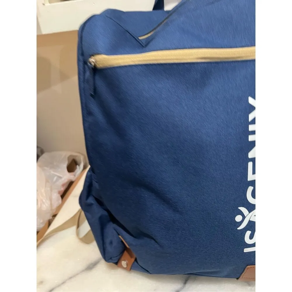 Isagenix Navy Blue Canvas Backpack 16x12x6 Unisex Laptop Bag Travel School - Image 4