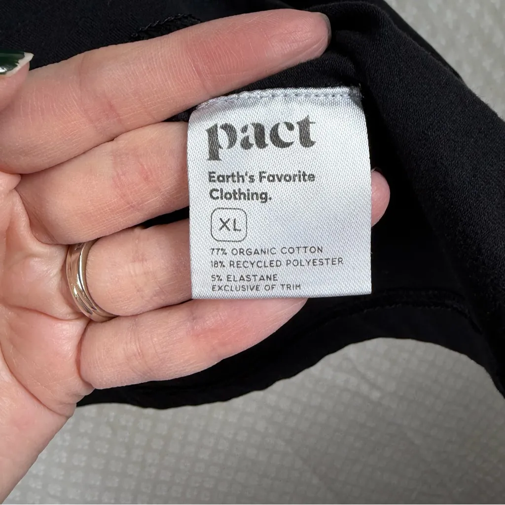 Pact Black Organic Cotton Puff Sleeve Top - Image 4