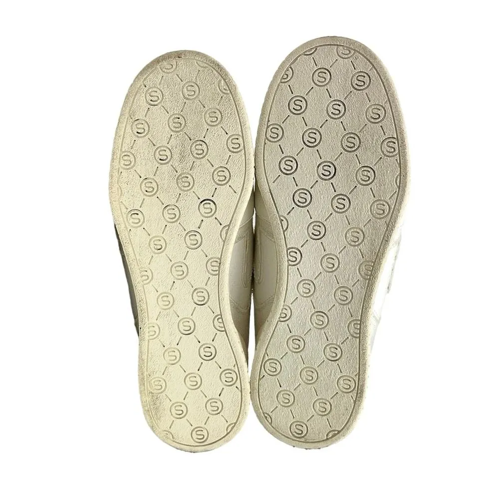 Stella McCartney White Vegan Leather Canvas High Top Trainers Sneakers Shoes 36 - Image 4