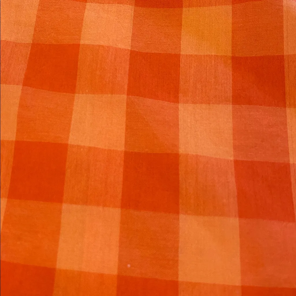 Crown & Ivy Gingham Cotton Button Down Shirt Orange Size XL - Image 7