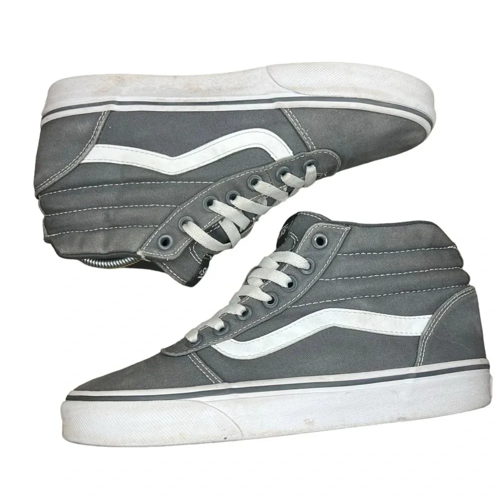 Vans Sk8-Hi Top‎ Sneaker - Frost Gray Canvas Canvas Shoes - Women's 7.5 - Image 3