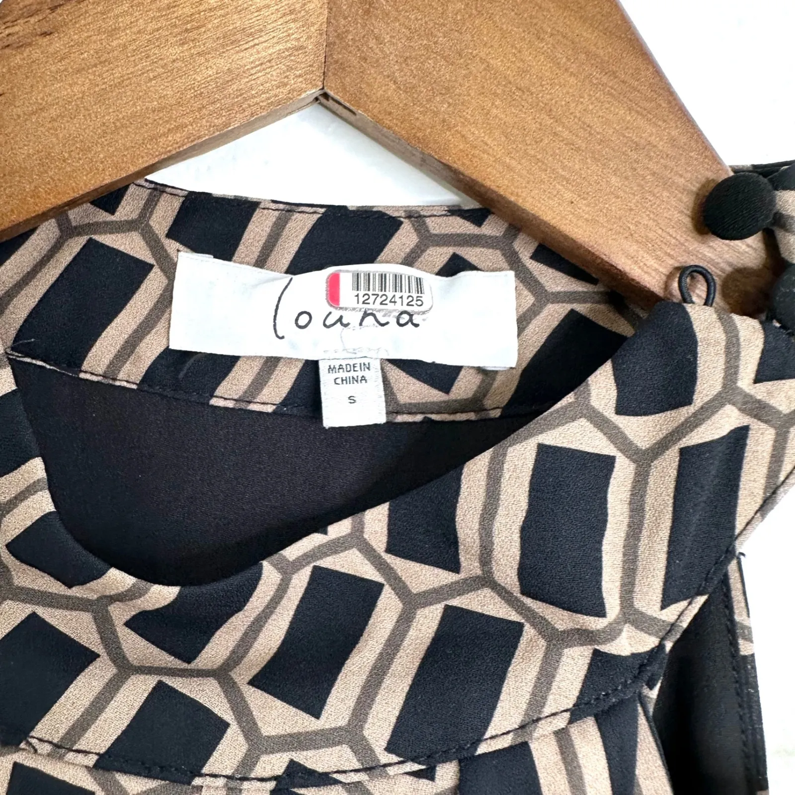 Louna Geometric Print Halterneck‎ Jumpsuit Size S Black - Image 6