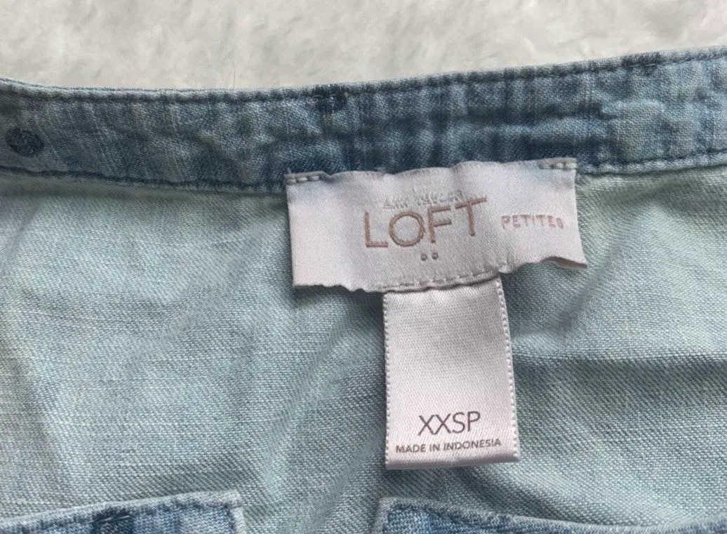 Denim Blue Polka Dot Sleeveless Button Up Top - Image 5