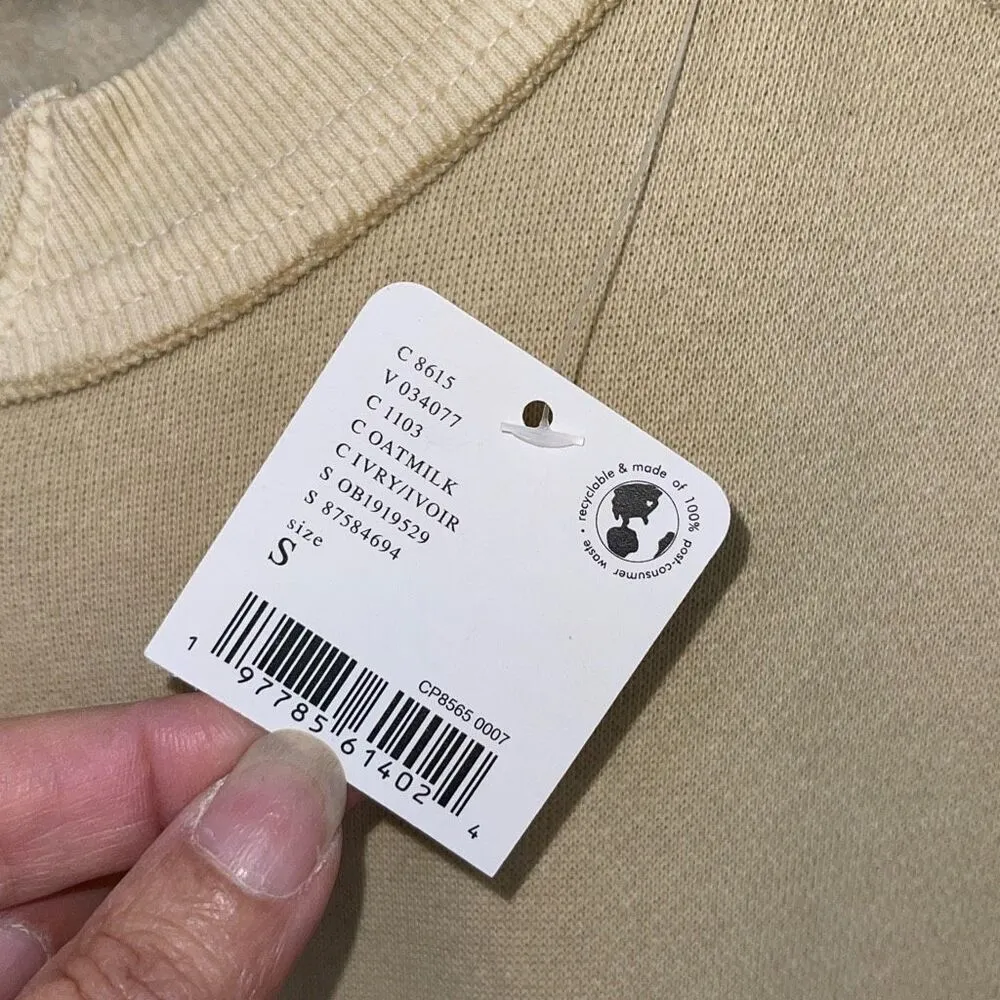 Free People FP Movement Womens Long Sleeve Intercept Tunic Sweatshirt Oatmilk Sm Yellow - Image 6