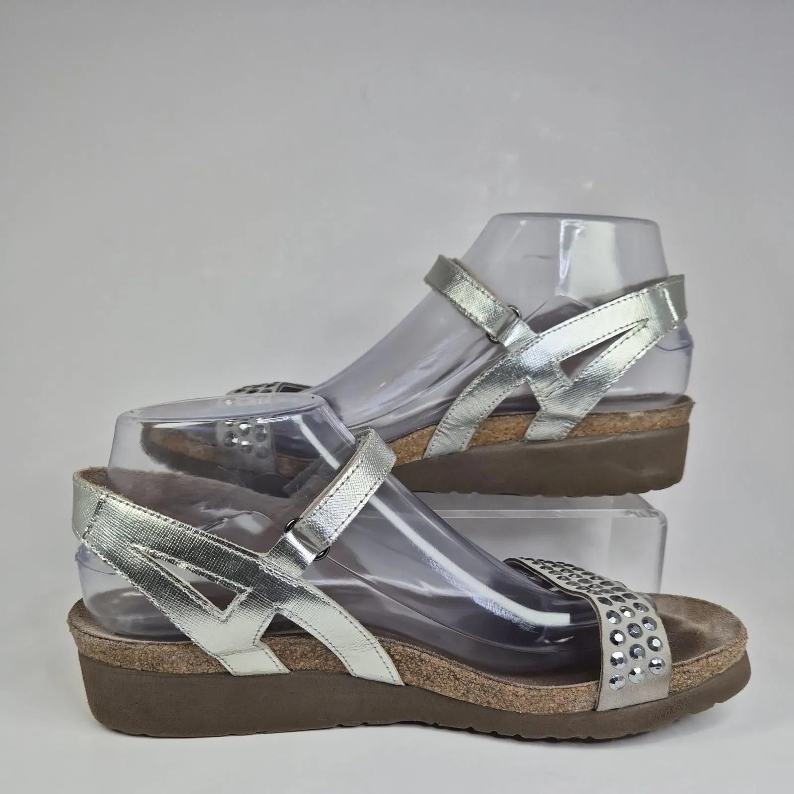 Naot Women’s Hero, Strappy Wedge Sandals, Size EUR 40, US 9 M Silver - Image 3