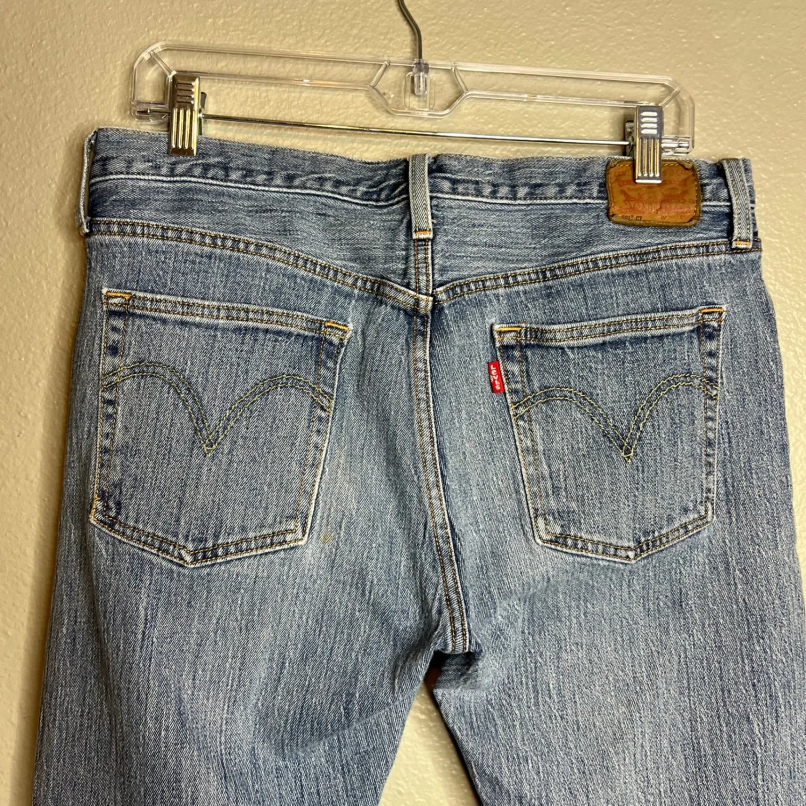 Vintage‎ 90s Levi's 501 CT Customized & Tapered Jeans Size 33x28.5 Light Wash - Image 7
