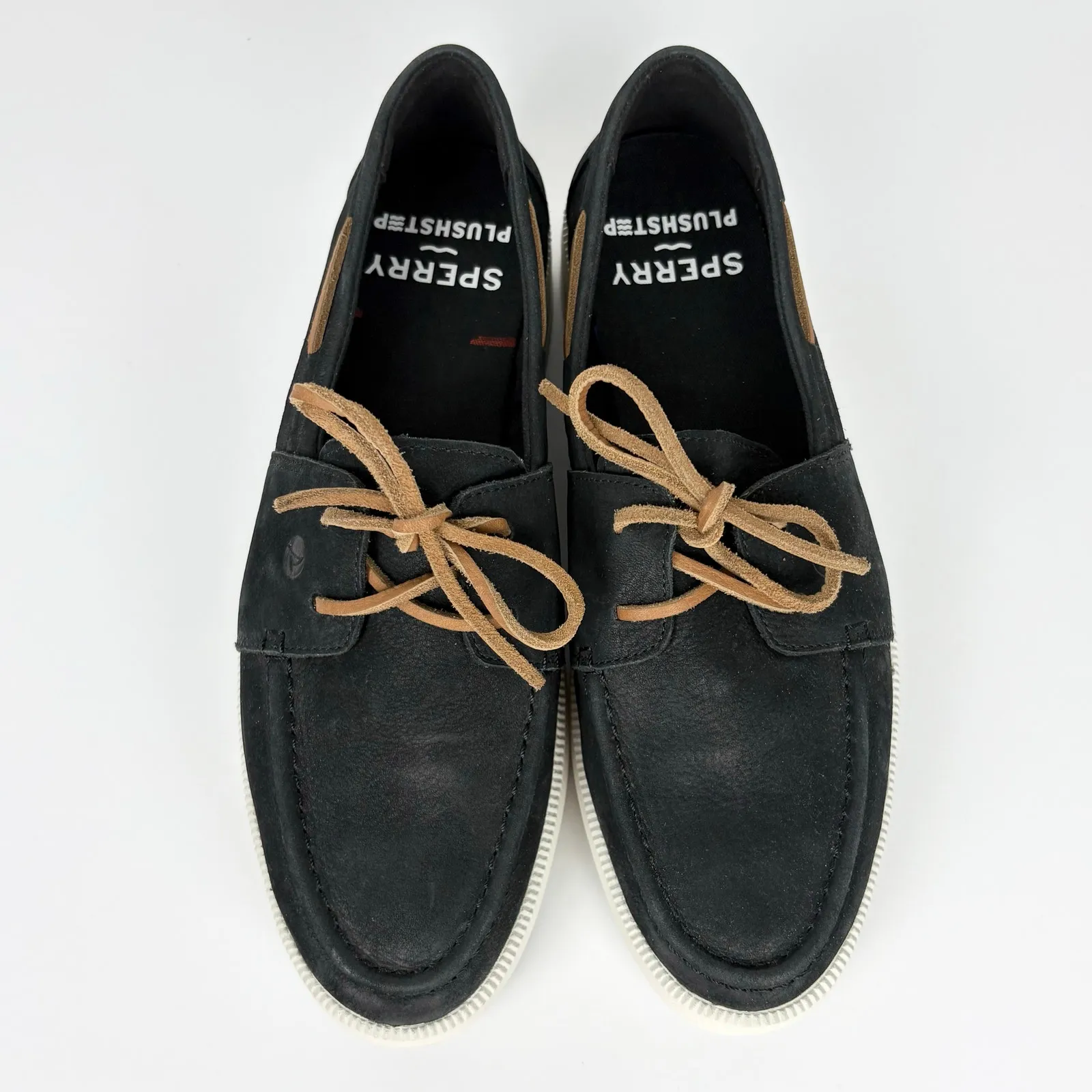 Sperry Womens Cruise Plushstep Boat Shoes Lug Outsole Black Leather Size 9 - Image 9