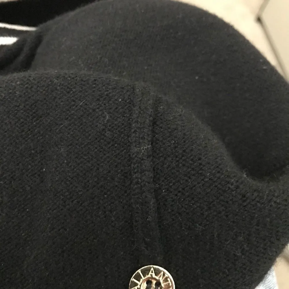 Ballantyne Cashmere Cardigan Sweater Blue Medium Black - Image 4