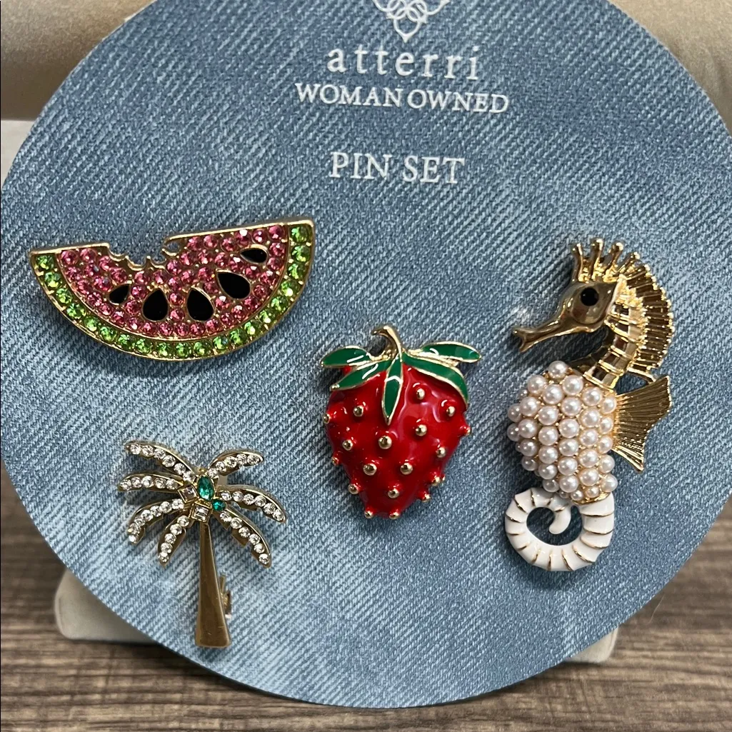 Atterri | Boat Bag Pins ~ Brooches 🌴🍓🍉 Pink - Image 8