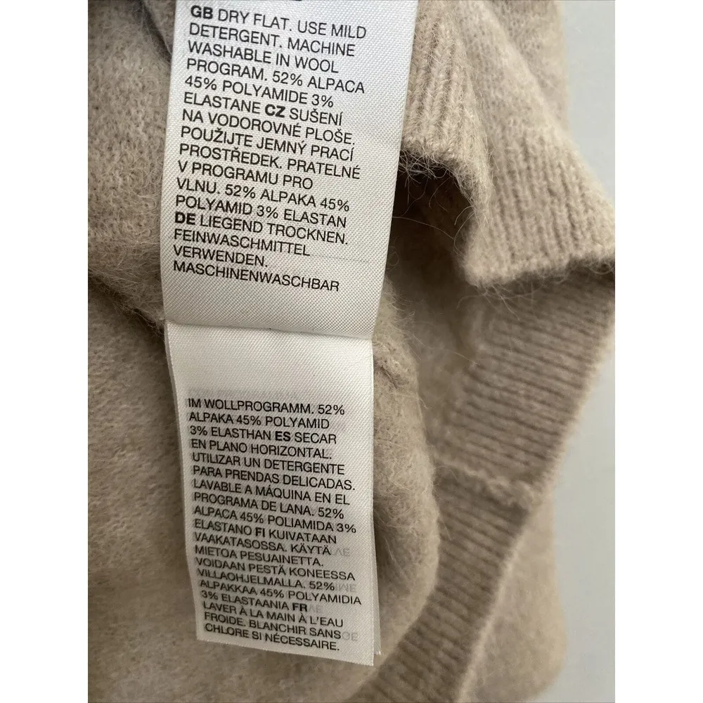 Stockholm Atelier & Other Stories Alpaca Blend Sweater Size US XS Neutral Beige - Image 4