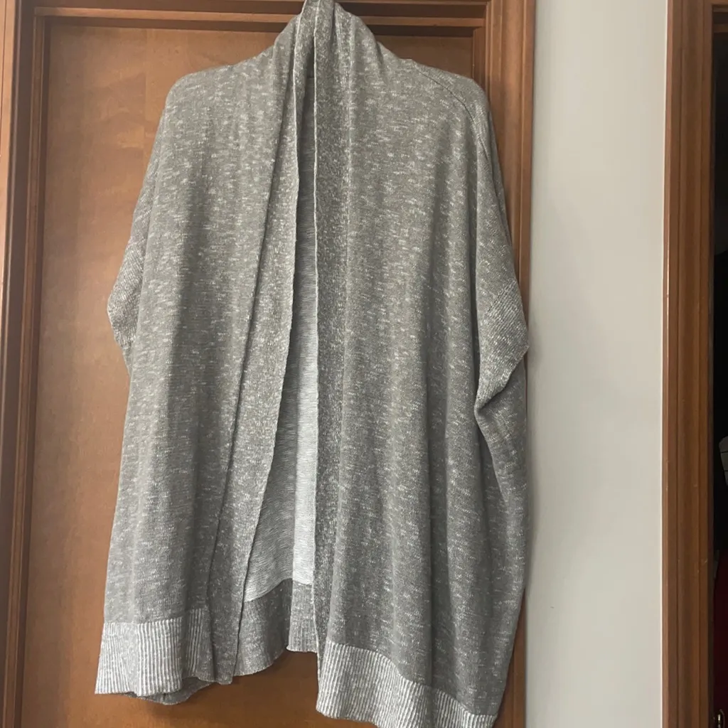 New EILEEN FISHER WOMEN Organic Linen/Cotton Blend BOXY Open Front CARDIGAN - Image 6