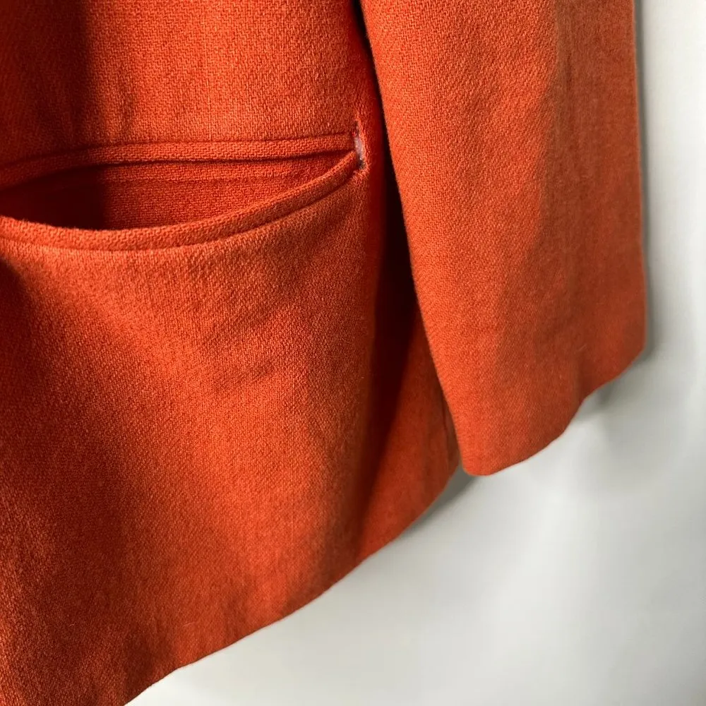 Leslie Fay Sportswear Orange Wool Blazer Women's 12 - Image 2