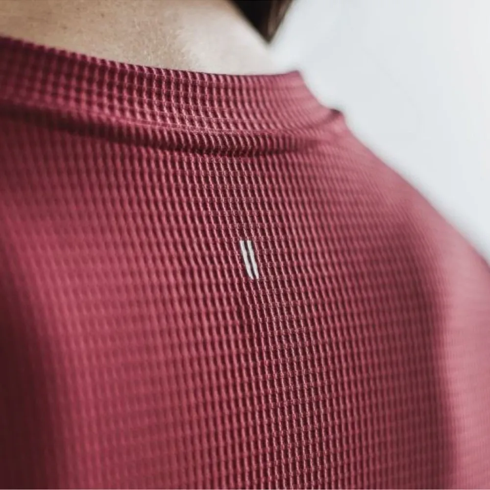 NWT NOBULL V-Neck Long Sleeve Waffle Women's Sweatshirt - XS - Wine (Red) - Image 5