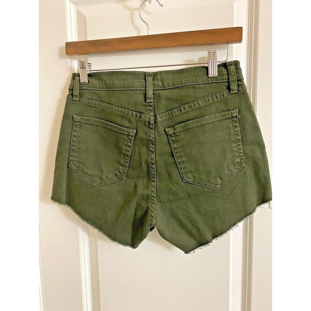 New L'Agence‎ Shorts Womens 25 Ryland Cutoff Denim in Sage Green - Image 3