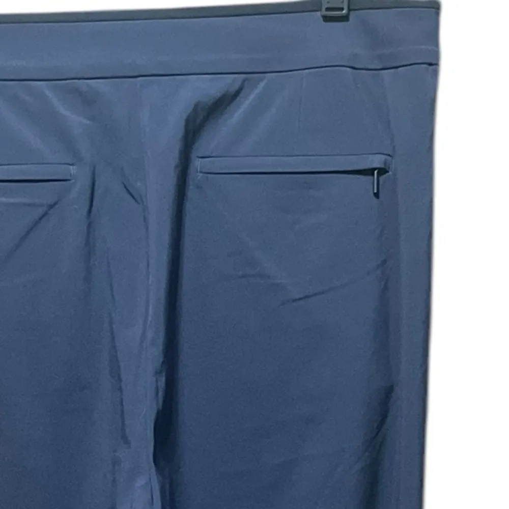 Athleta Wide Leg Gramercy Pants Navy Blue with Black Trim Size 14 - Image 14