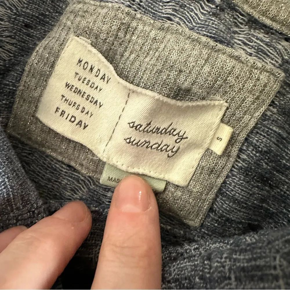 Saturday Sunday Anthropologie Blue Grey Cowl Neck Dress - Image 5