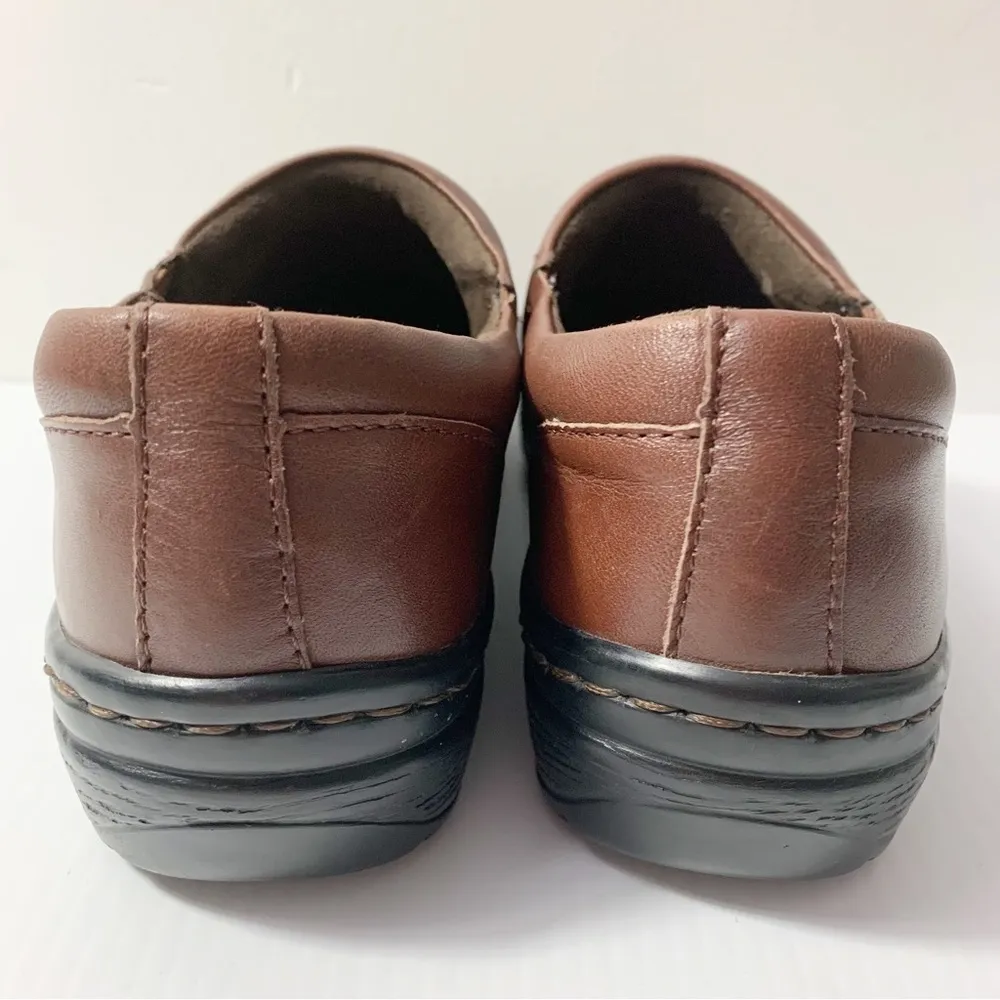 Klogs Slip On Brown Leather Comfort Clogs Size 7M - Image 5