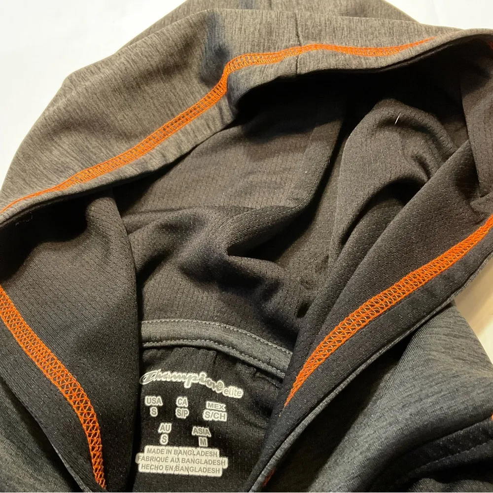 Clemson Tigers Hoodie Adult Sz S Gray Logo Champion Lightweight Sweatshirt - Image 4