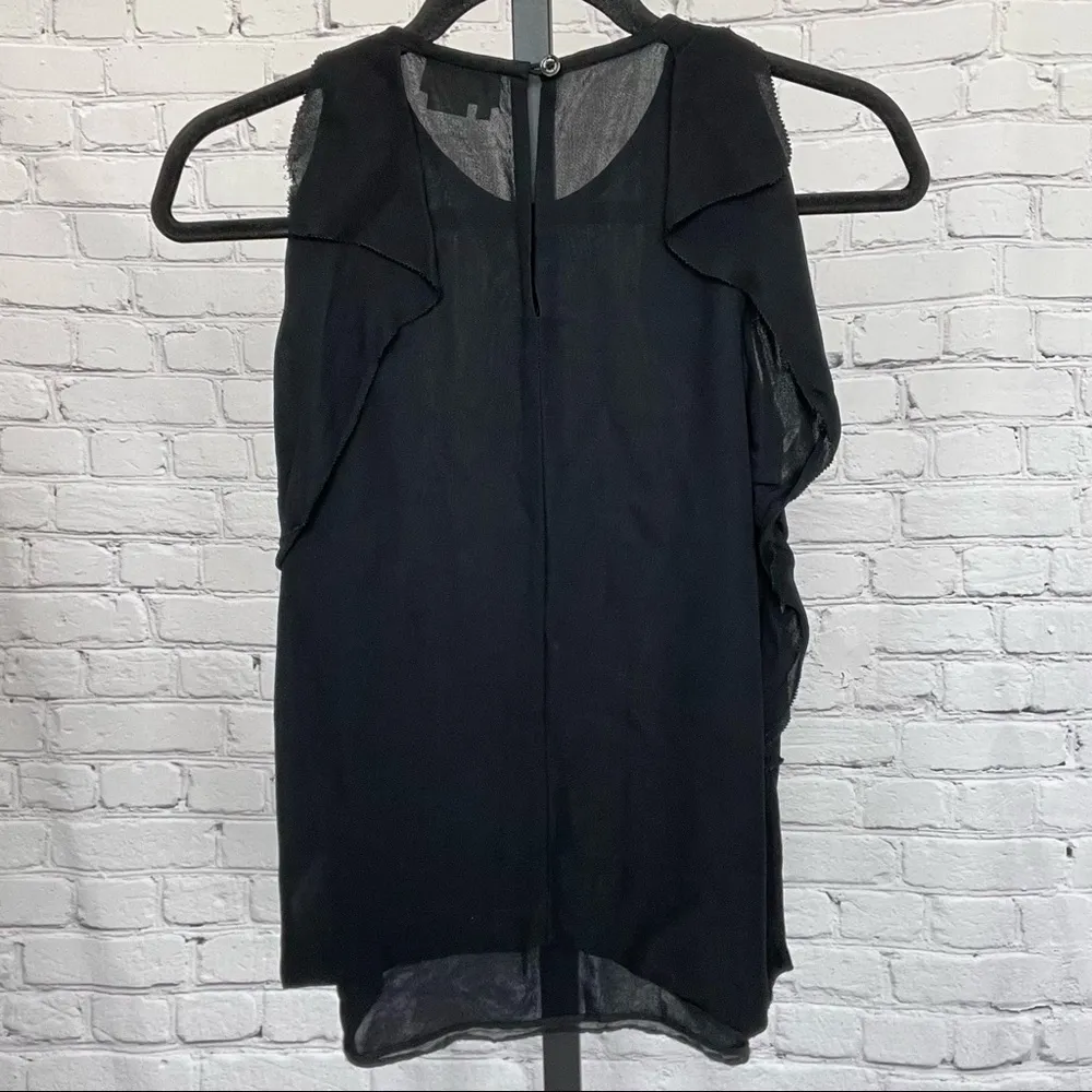 Kate Spade Ruffle Black Sleeveless Blouse Size 2 - Image 2