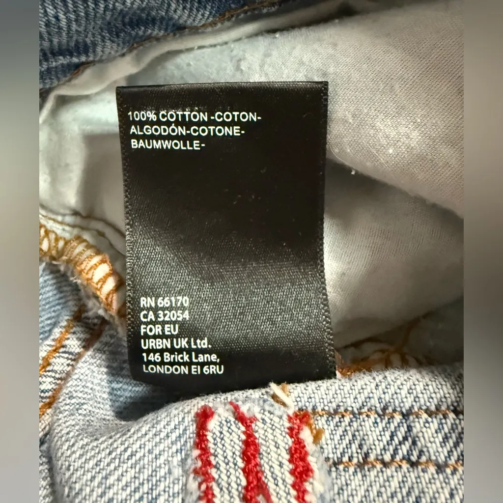 BDG High Waisted Cowboy Jeans Printed Patchwork Distressed Boho  Straight Leg 26 - Image 10