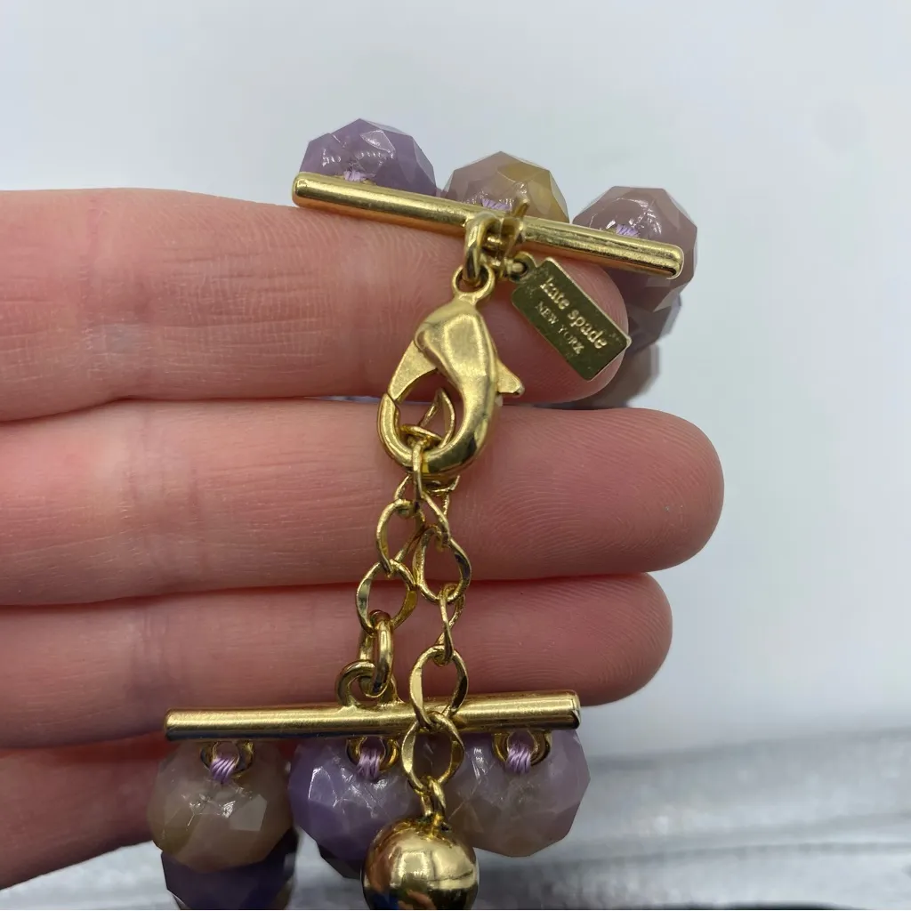 Kate Spade Give It A Swirl Necklace Triple Strand Purple Modern Urban Chic - Image 2