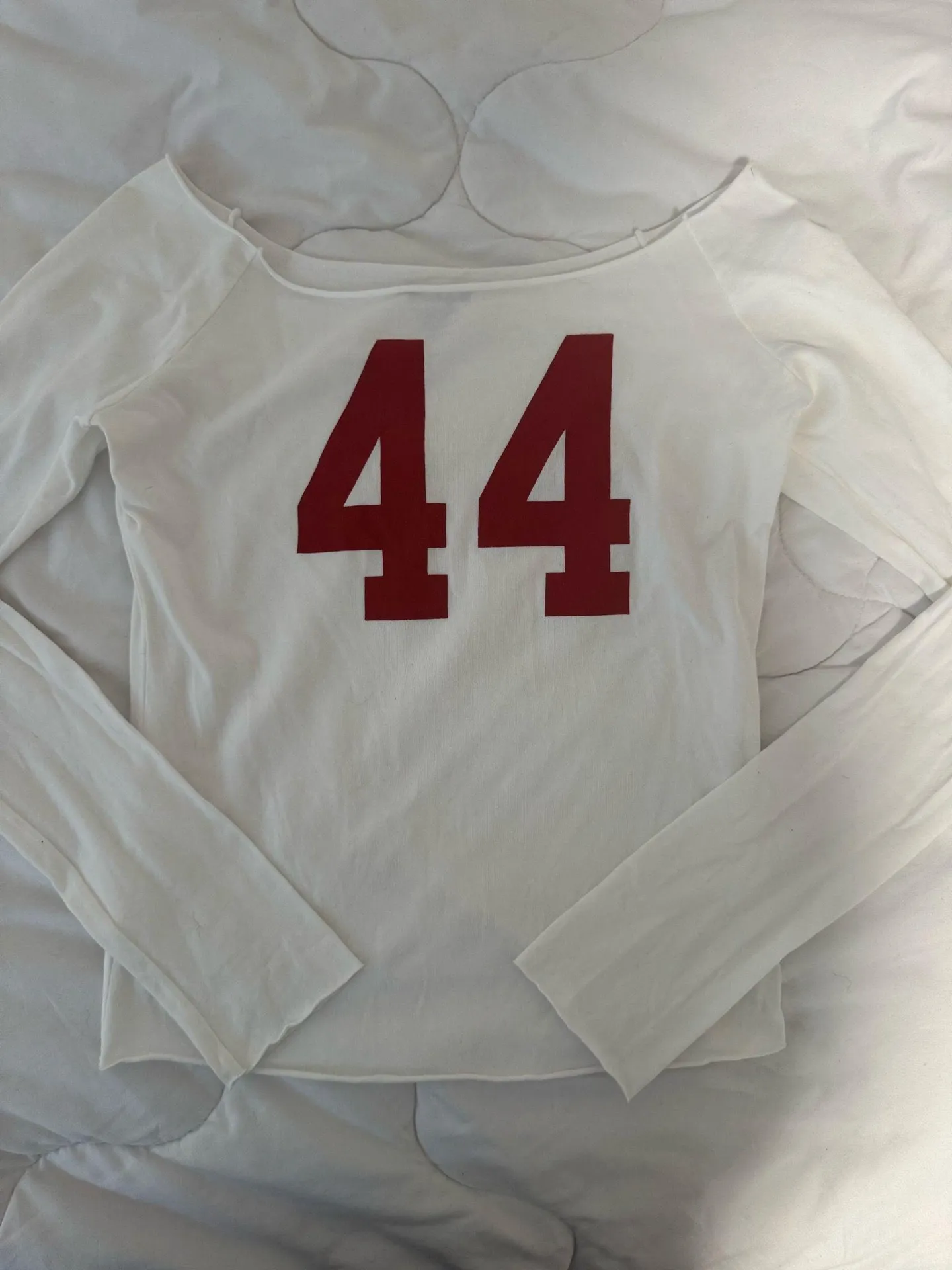 Brandy Melville White Off-The-Shoulder long sleeve 44 top - Image 2