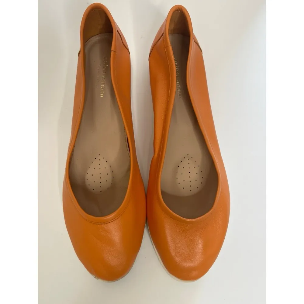 Andrea Carrano Orange Doll Ballerina Rubber Sole Shoes Sz 10 Women - Image 8