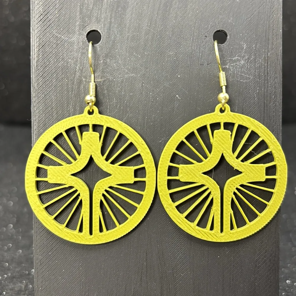 Circular Cross Earrings - Image 3