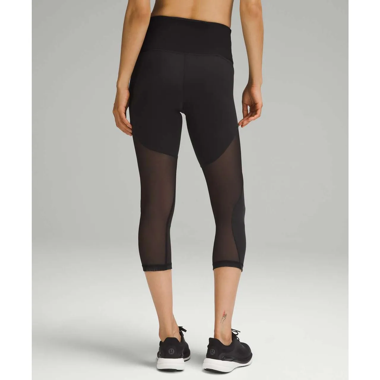 Lululemon Wunder Train Mesh Panel High-Rise Crop Leggings 21" Black 6 - Image 2
