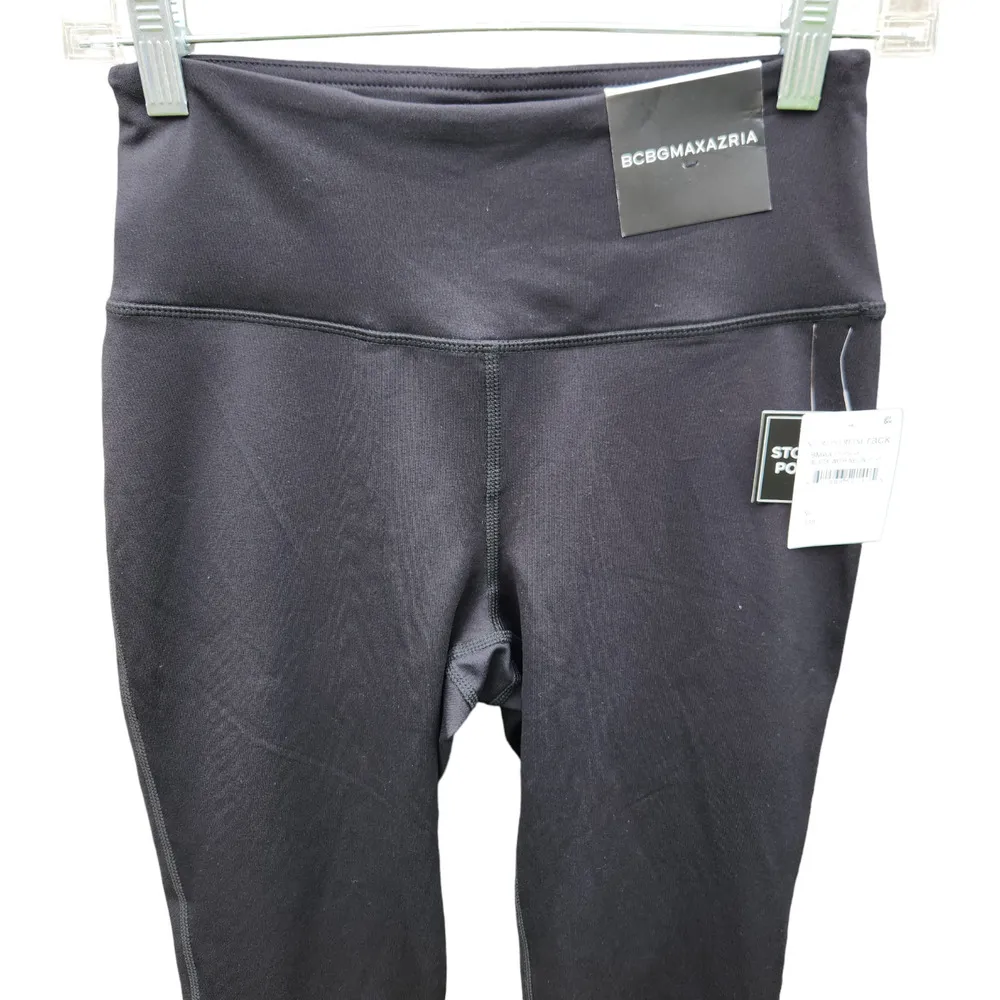 Women’s Leggings Size M BCBGeneration BMAX1105GF 7/8 length, Black/Neon Green - Image 3