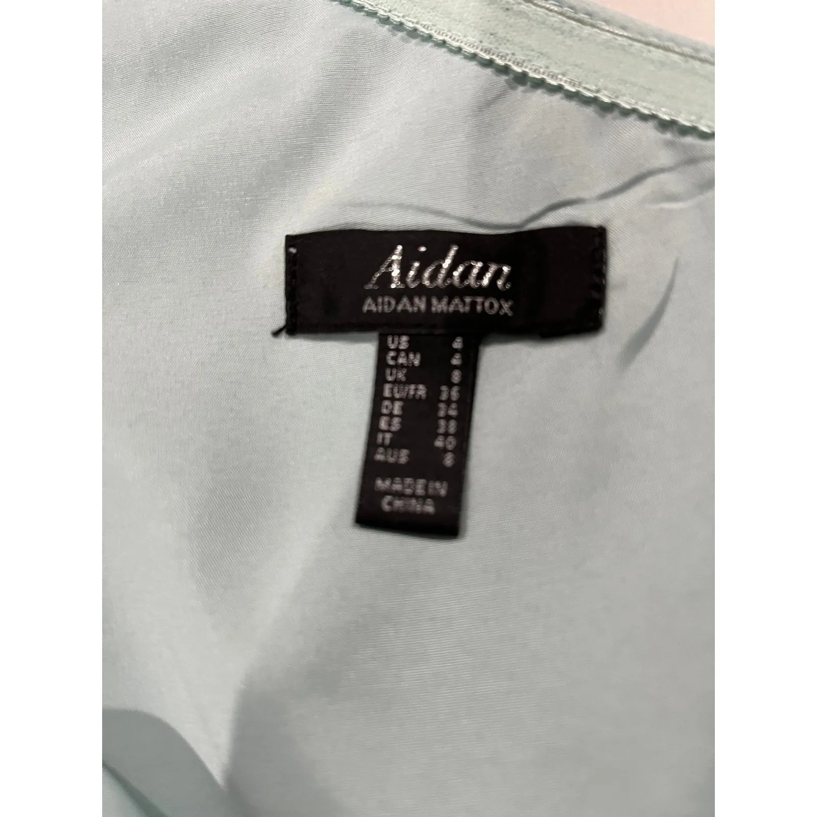 New! PROM dress aidan Mattox‎ sea grass one shoulder long gown size 4 - Image 5