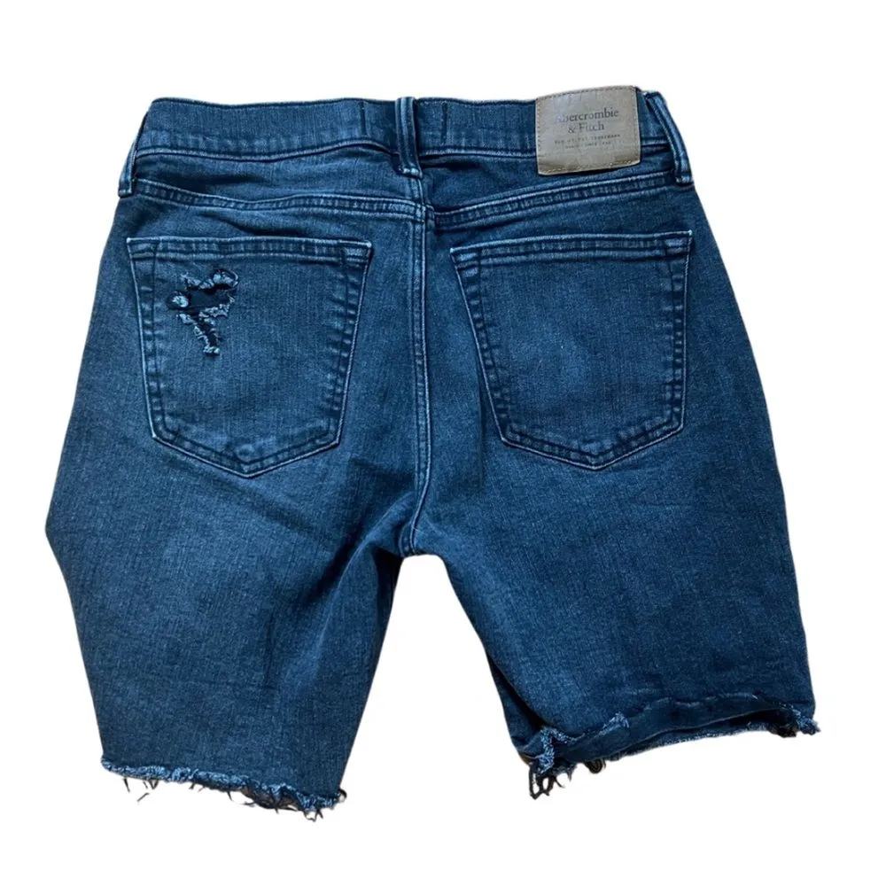 Abercrombie & Fitch Women's Size 29 Black Mid Rise Cutoff Distressed Jean Shorts - Image 2