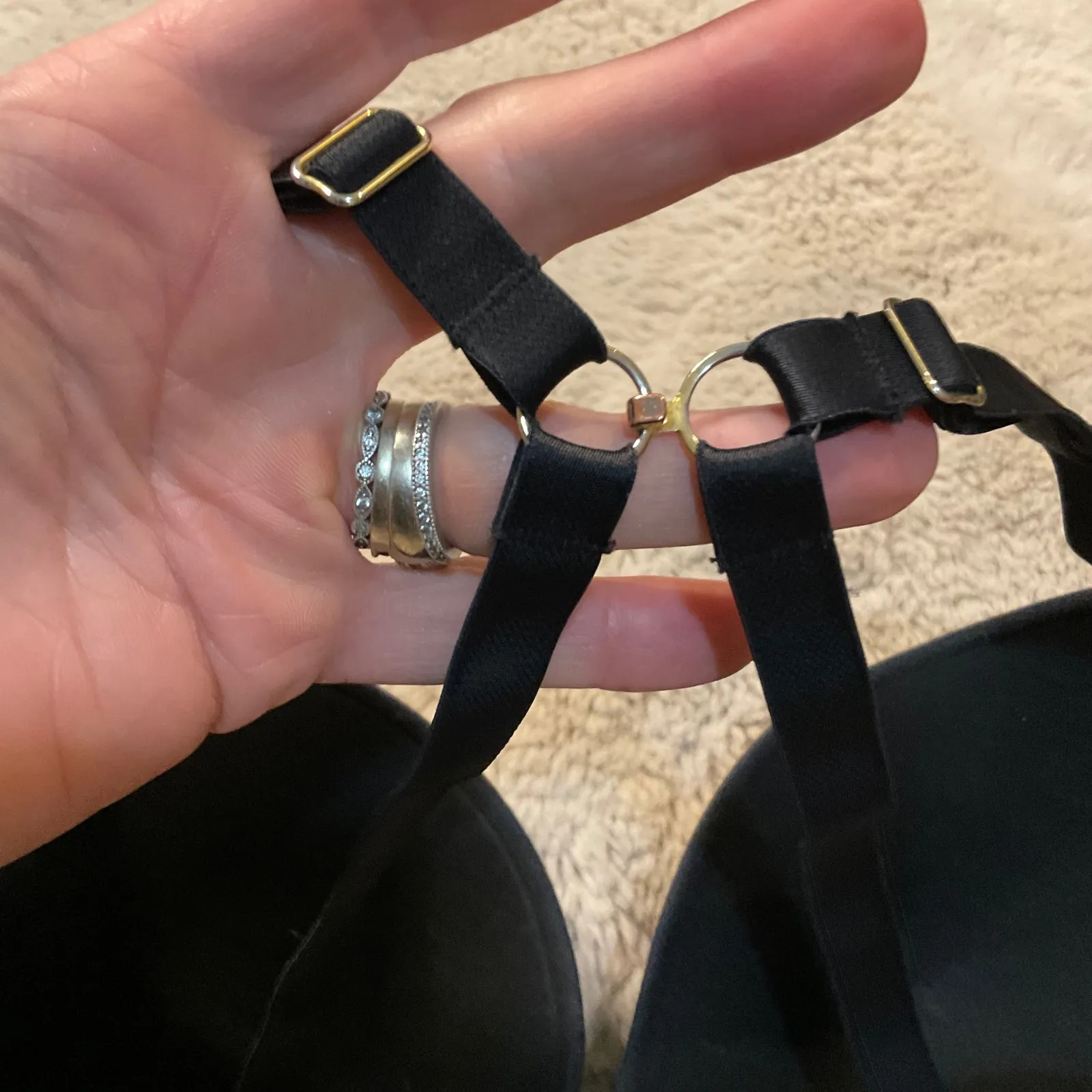 Lively Bra Size 38C‎ Convertible J Hook Back Balck Womens Black - Image 3