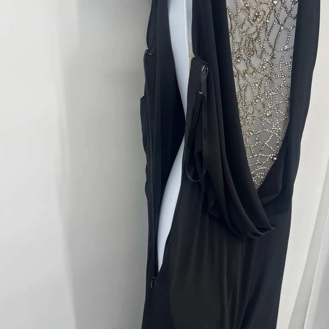 Camille La Vie Y2K Formal Dress Sz 6 Old Hollywood Crystal Drape Whimsigoth Prom - Image 14