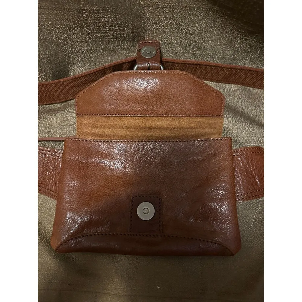 Spikes & Sparrow Missouri Brown Leather Belt Bag Fanny Pack Multi Storage Adjust Brown - Image 2