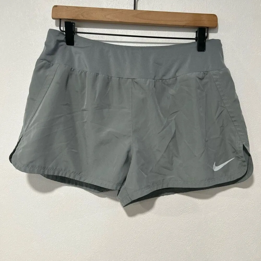 NIKE Eclipse High Waist Running Shorts size Large Grey shorts - Image 2