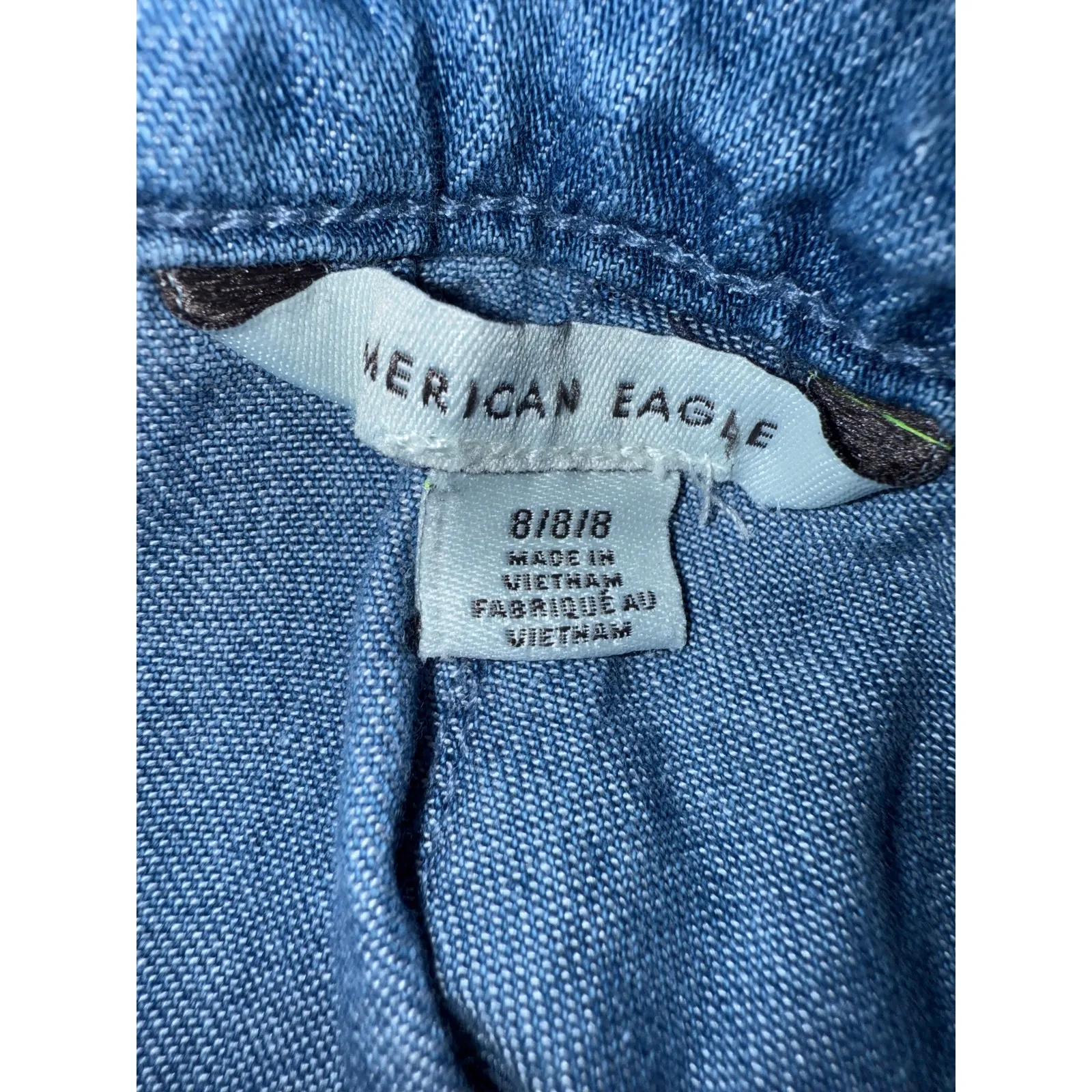 American Eagle Denim Pleated Jean Mini Skirt 8 Womens Blue Indigo Waters GUC y2k - Image 5
